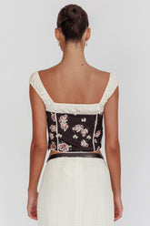 Take A Chance Drawstring Neckline Top Black